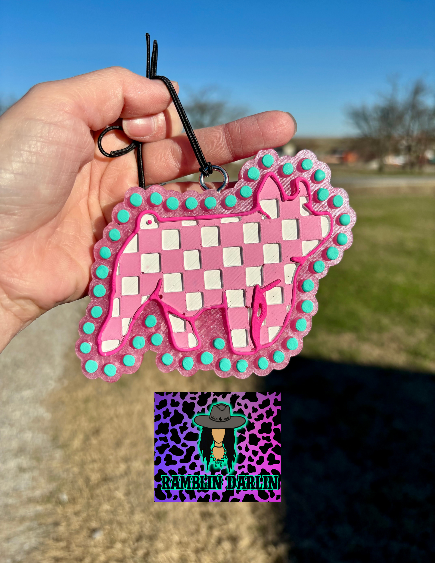 Checkered Show Pig Jewelry Mold ©️