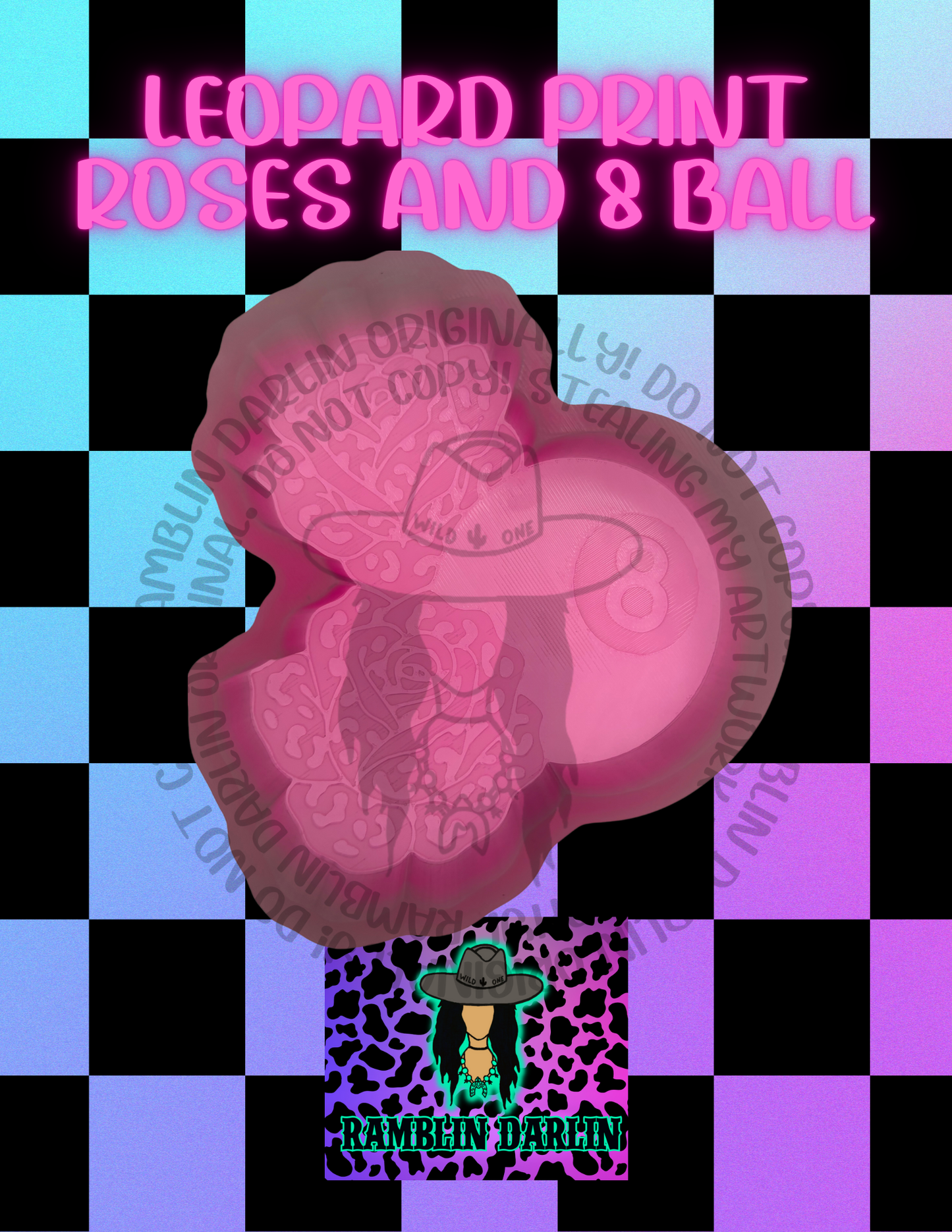Leopard Print Roses and 8 Ball Mold