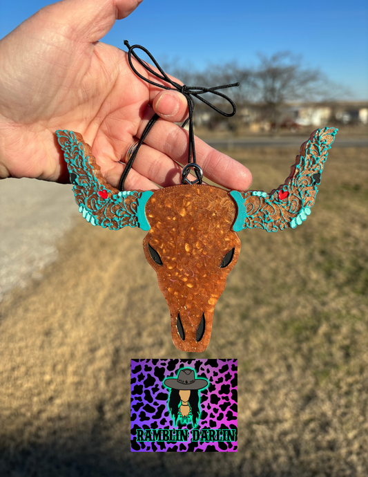 Tooled Horns RAMBLIN Bull Skull Mold ©️