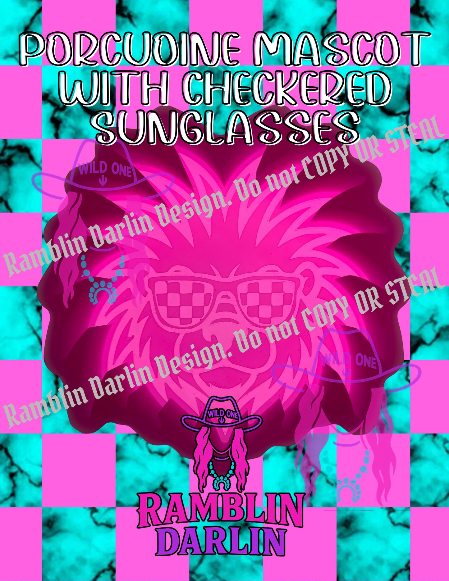 Porcupine in Checkered Sunglasses Mold