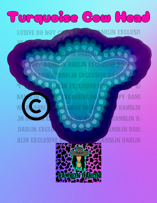 Turquoise Cow Head Jewelry Mold ©️