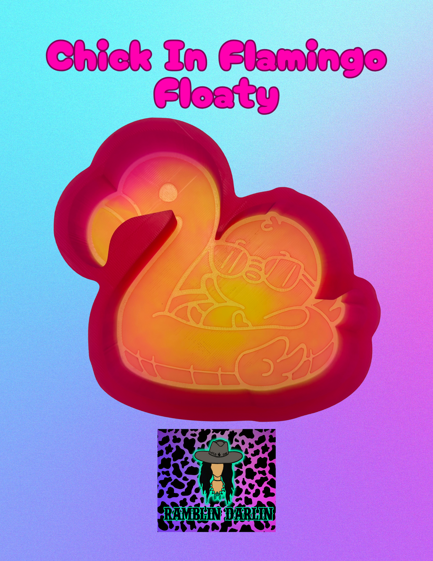 Chick in Flamingo Floaty Mold