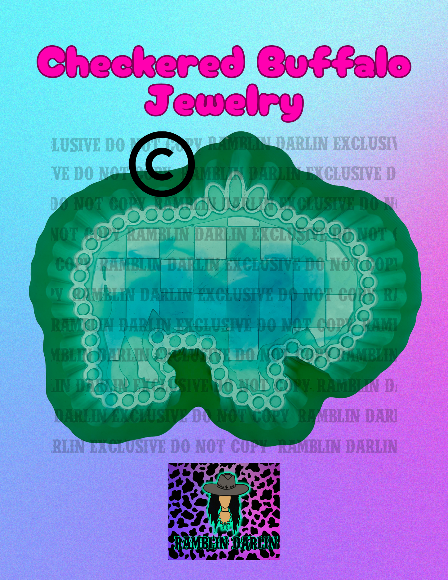 Checkered Buffalo Jewelry Mold ©️