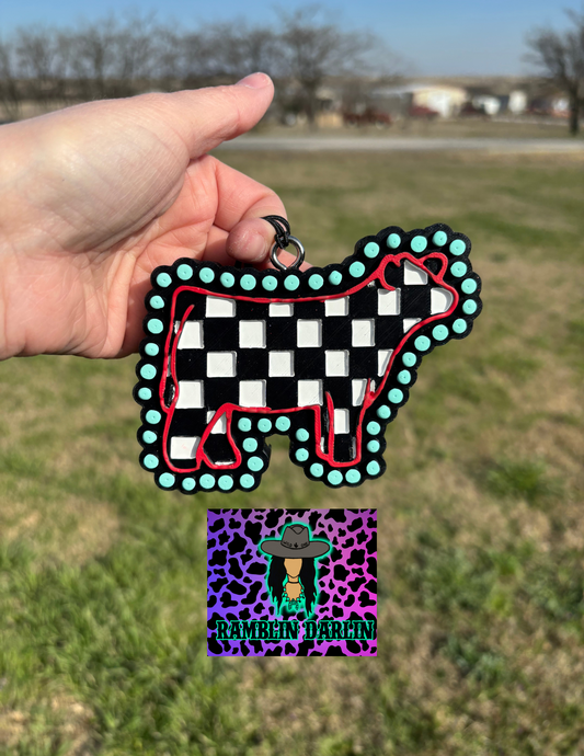 Checkered Cow Jewelry Mold ©️