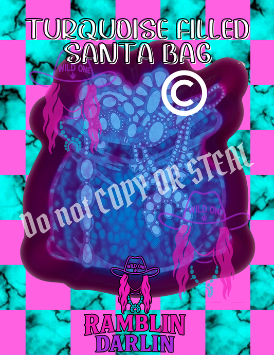 Turquoise Filled Santa Bag Mold ©️
