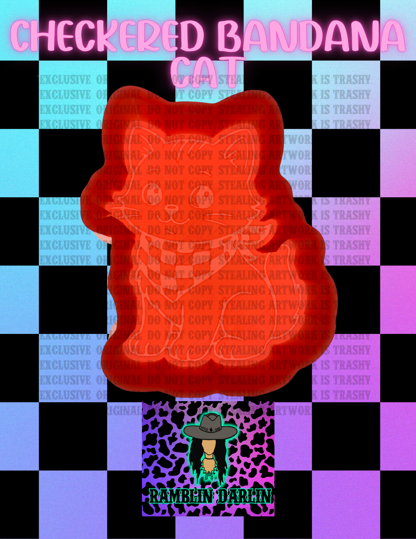Checkered Bandana Cat Mold
