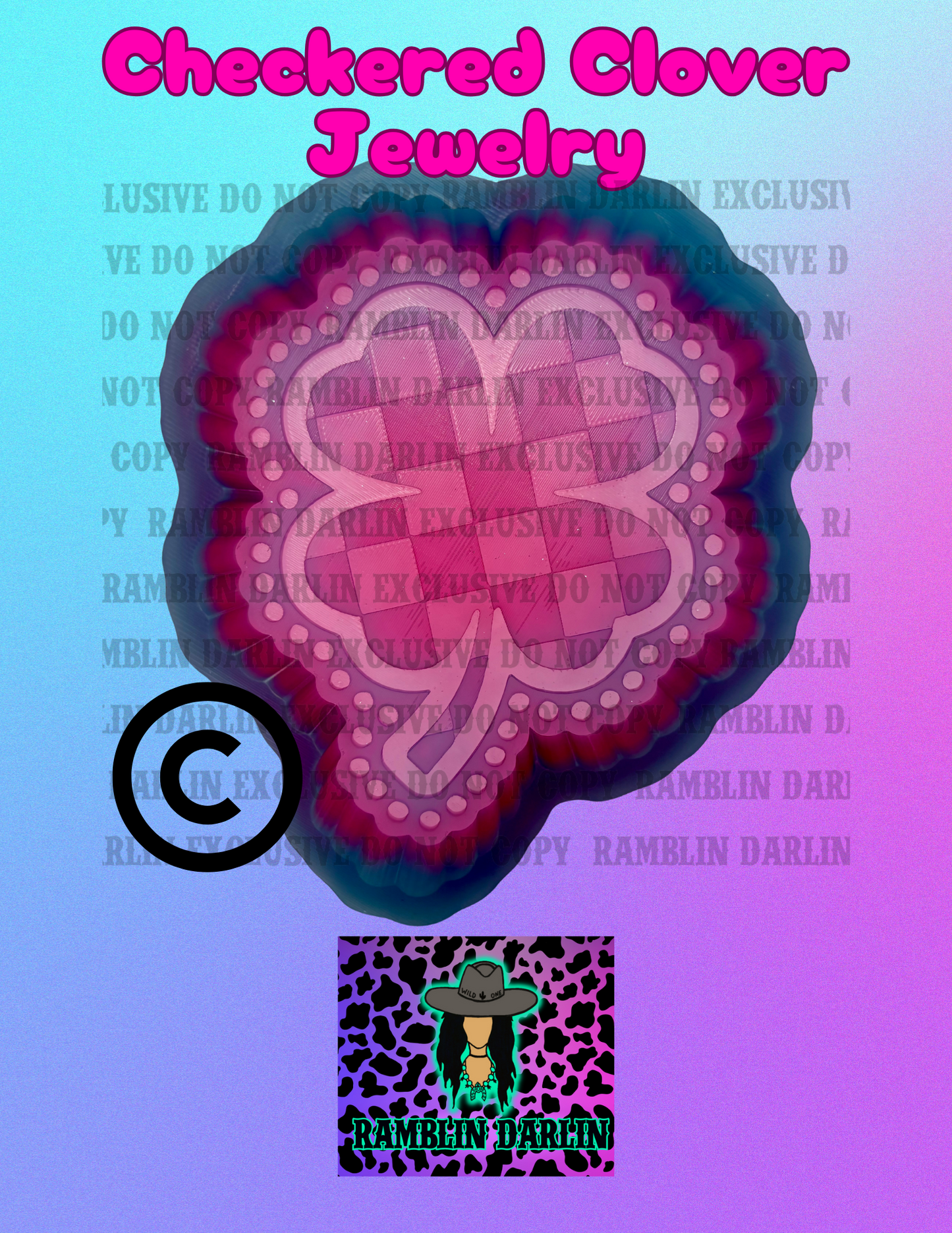 Checkered Clover Jewelry Mold ©️