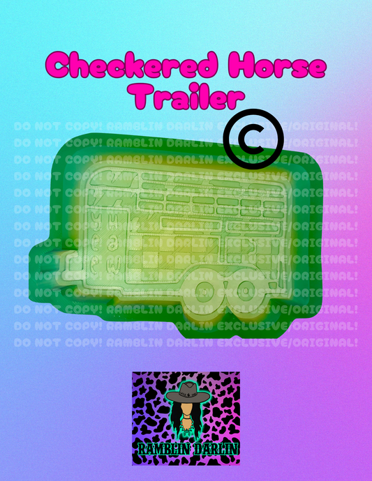 Checkered Horse Trailer Mold ©️