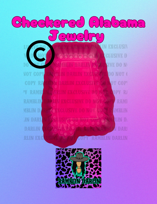 Checkered Alabama Jewelry Mold ©️