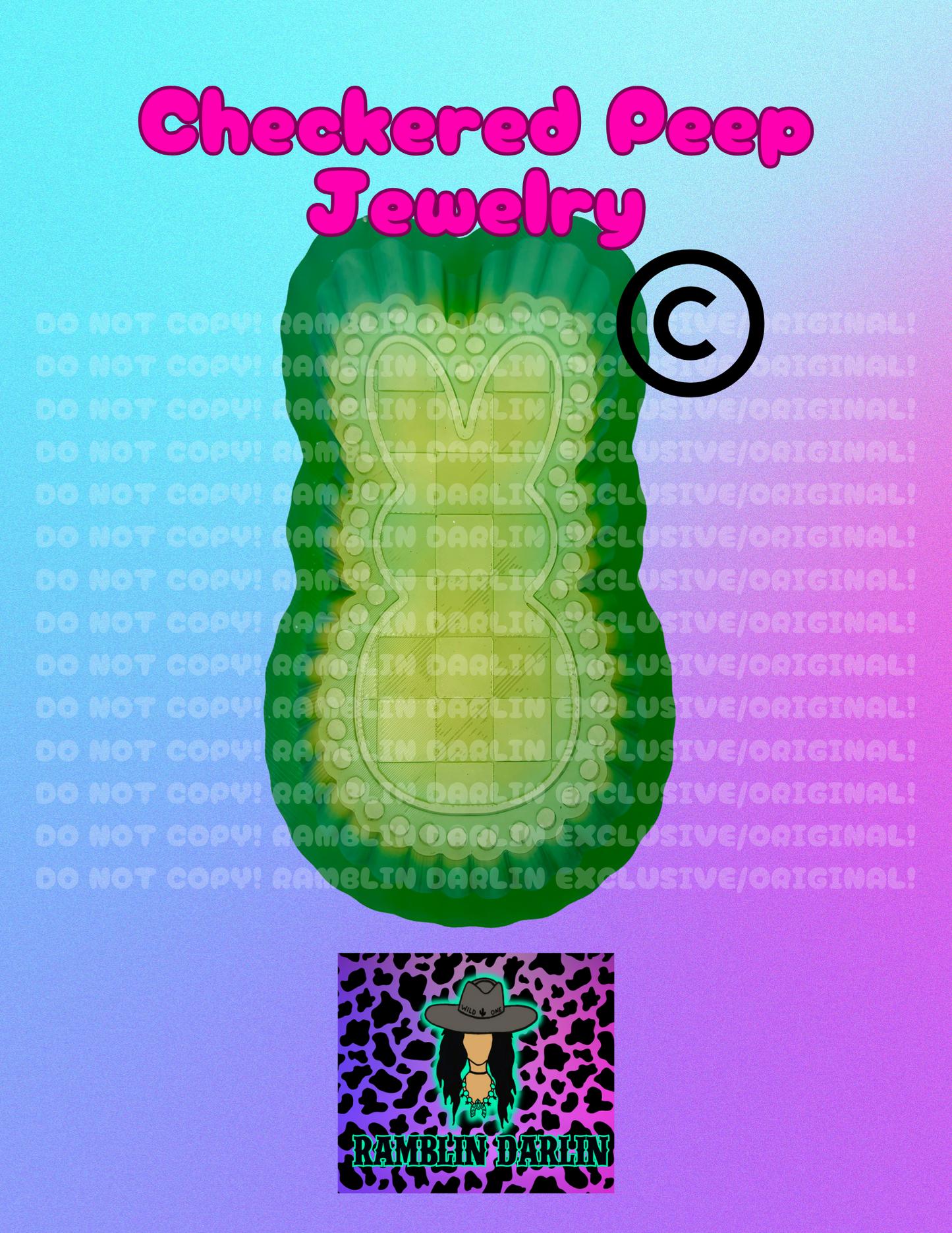 Checkered Peep Jewelry Mold ©️