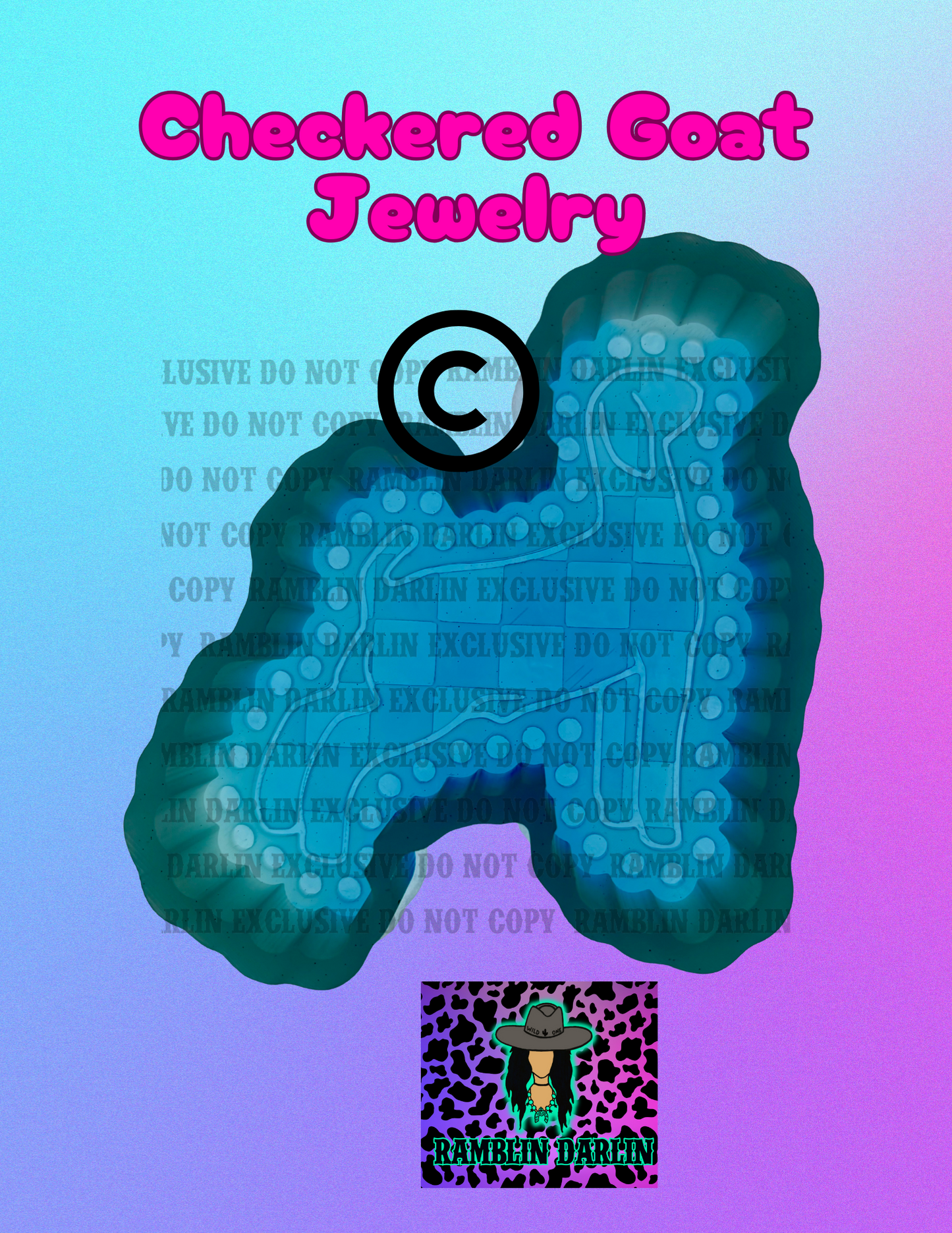 Checkered Goat Jewelry Mold ©️