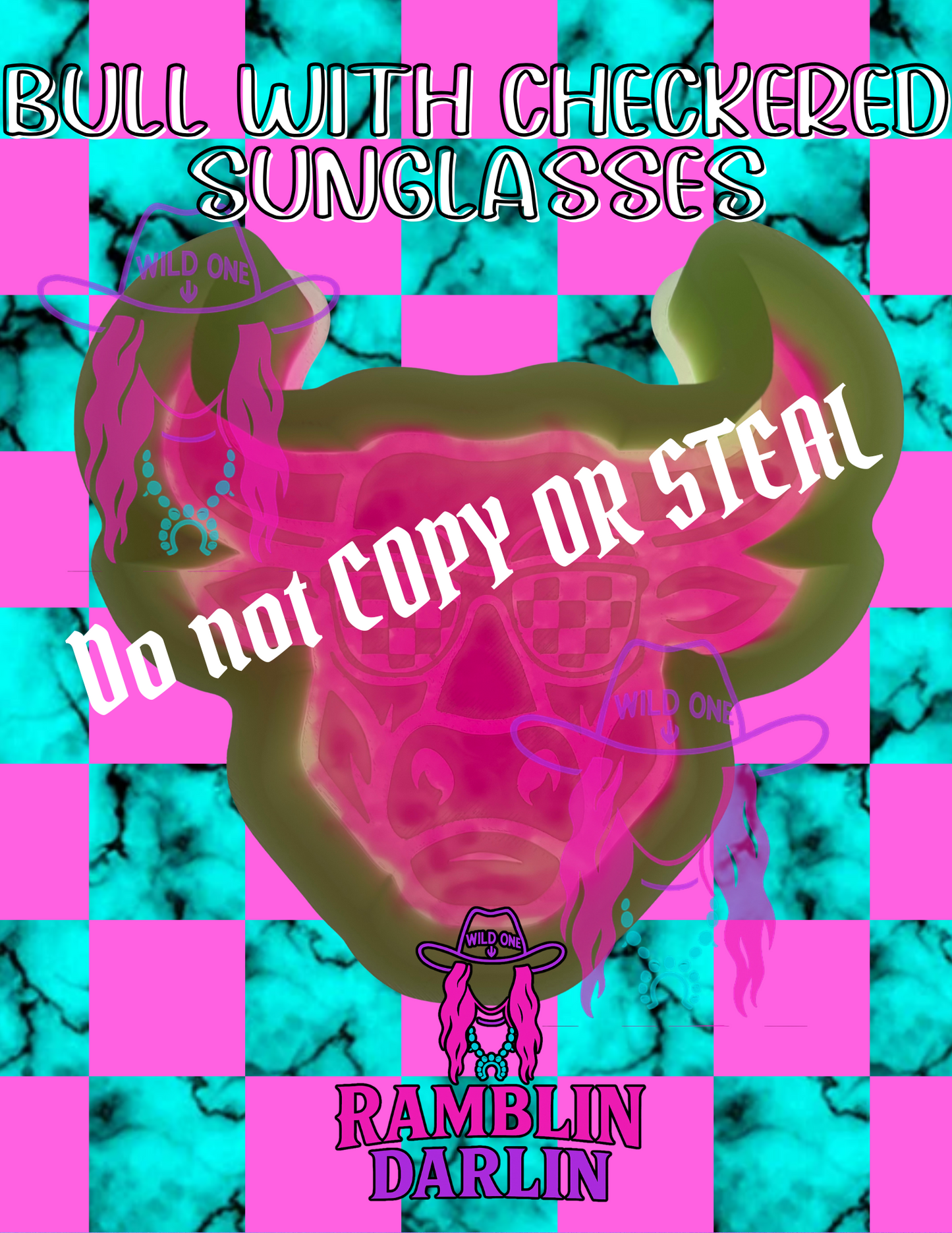 Bull in Checkered Sunglasses Mold