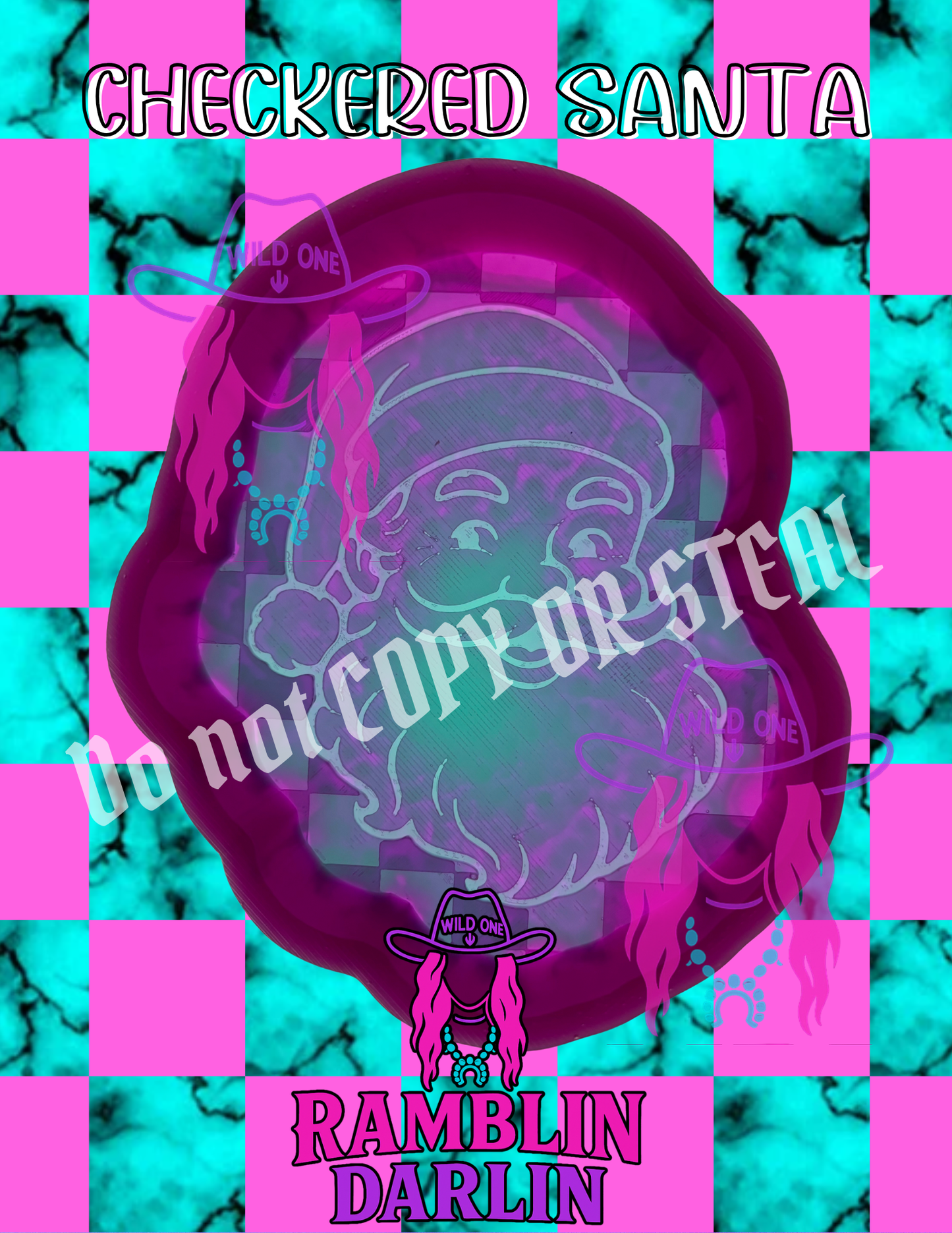 Checkered Santa Mold