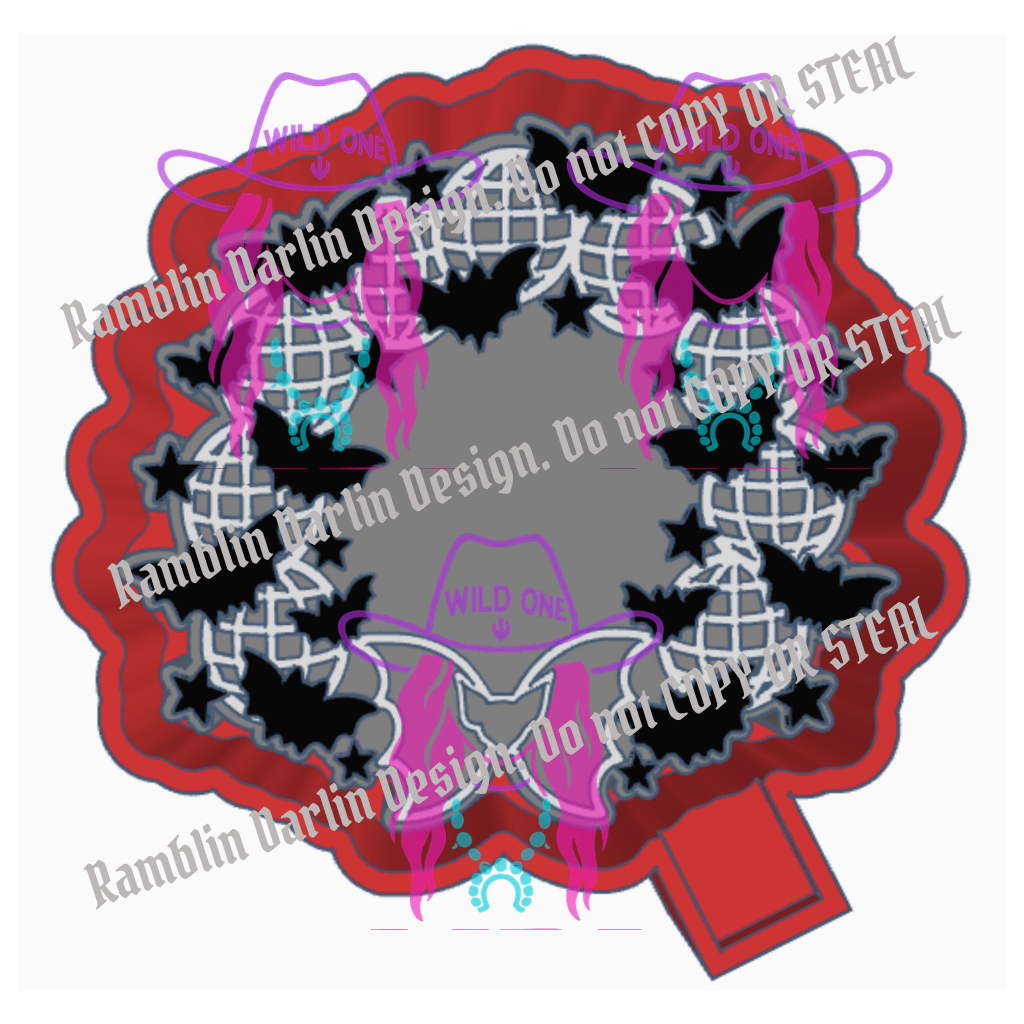 Disco Ball Bats Wreath STL files