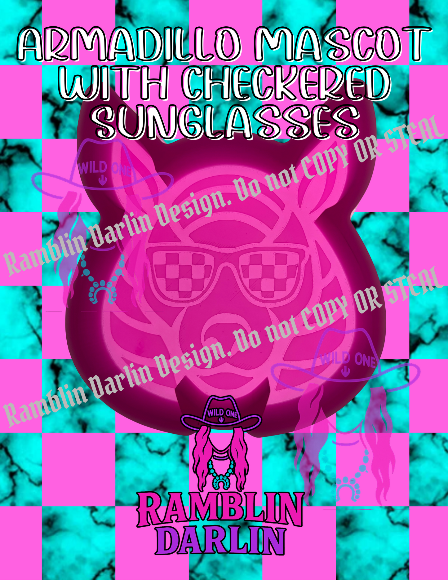 Armadillo in Checkered Sunglasses Mold