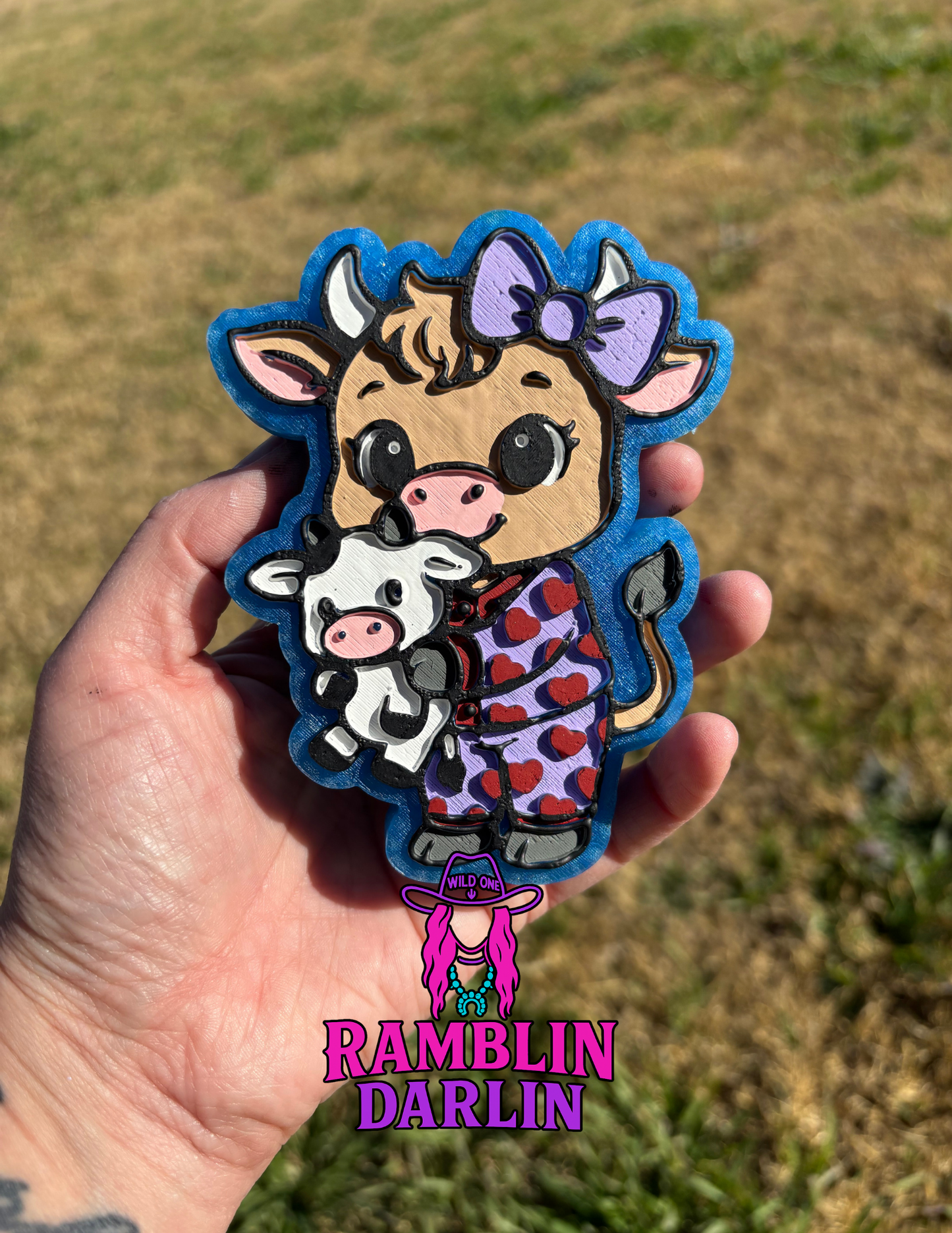 Girl Cow in Heart Pjs Mold