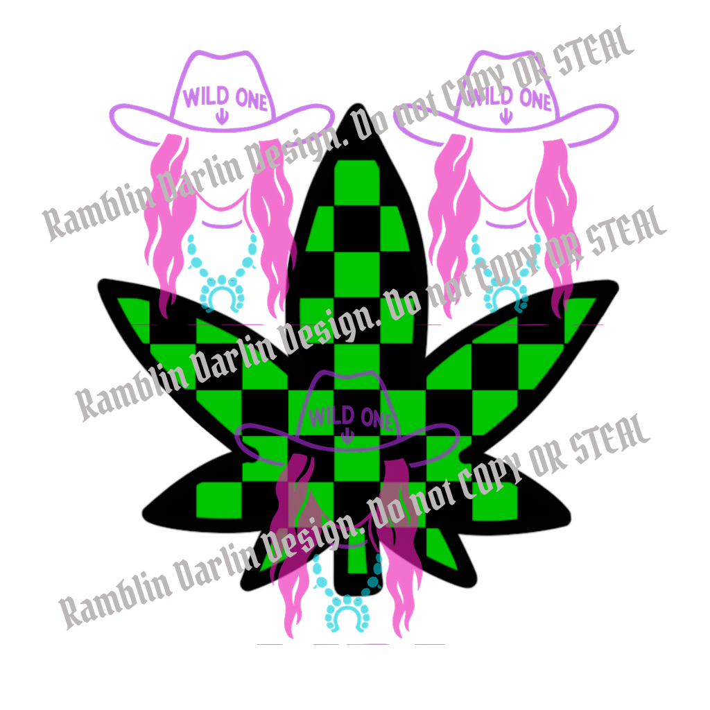 Checkered Leaf PNG file (download will not be in color)