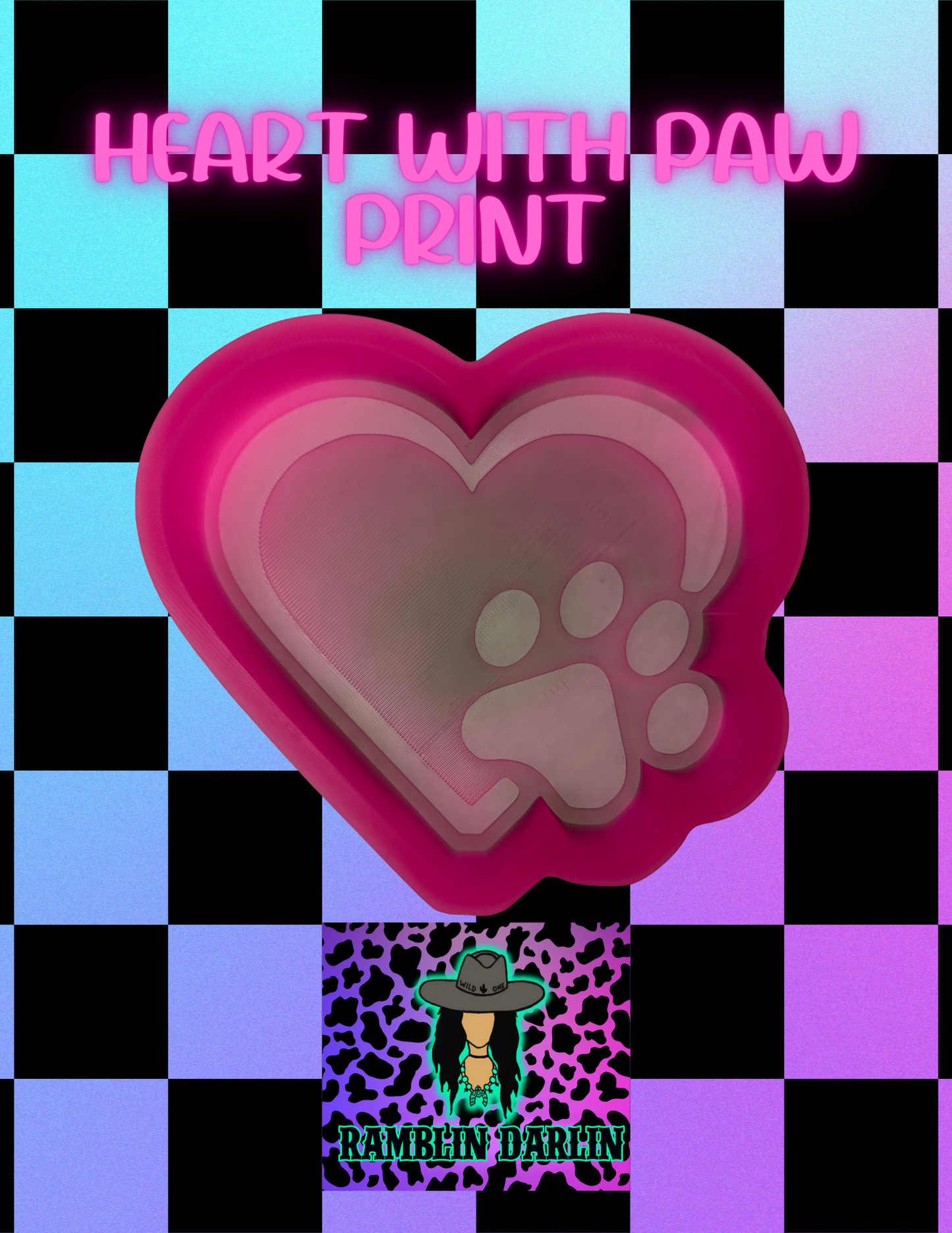 Heart with Paw Print Mold