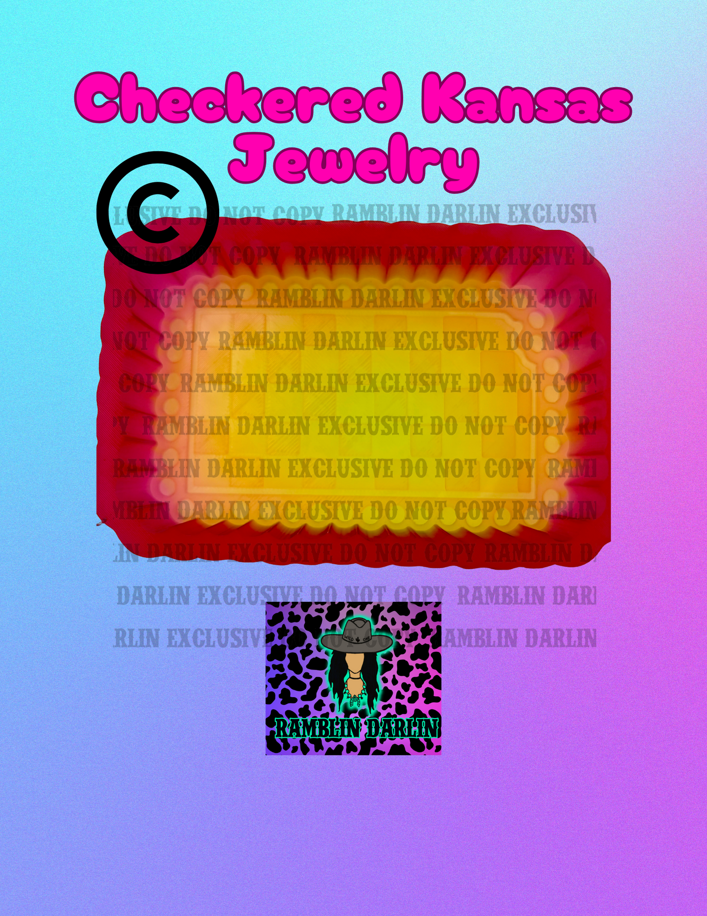 Checkered Kansas Jewelry Mold ©️