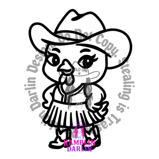 Cowgirl Chicken PNG file