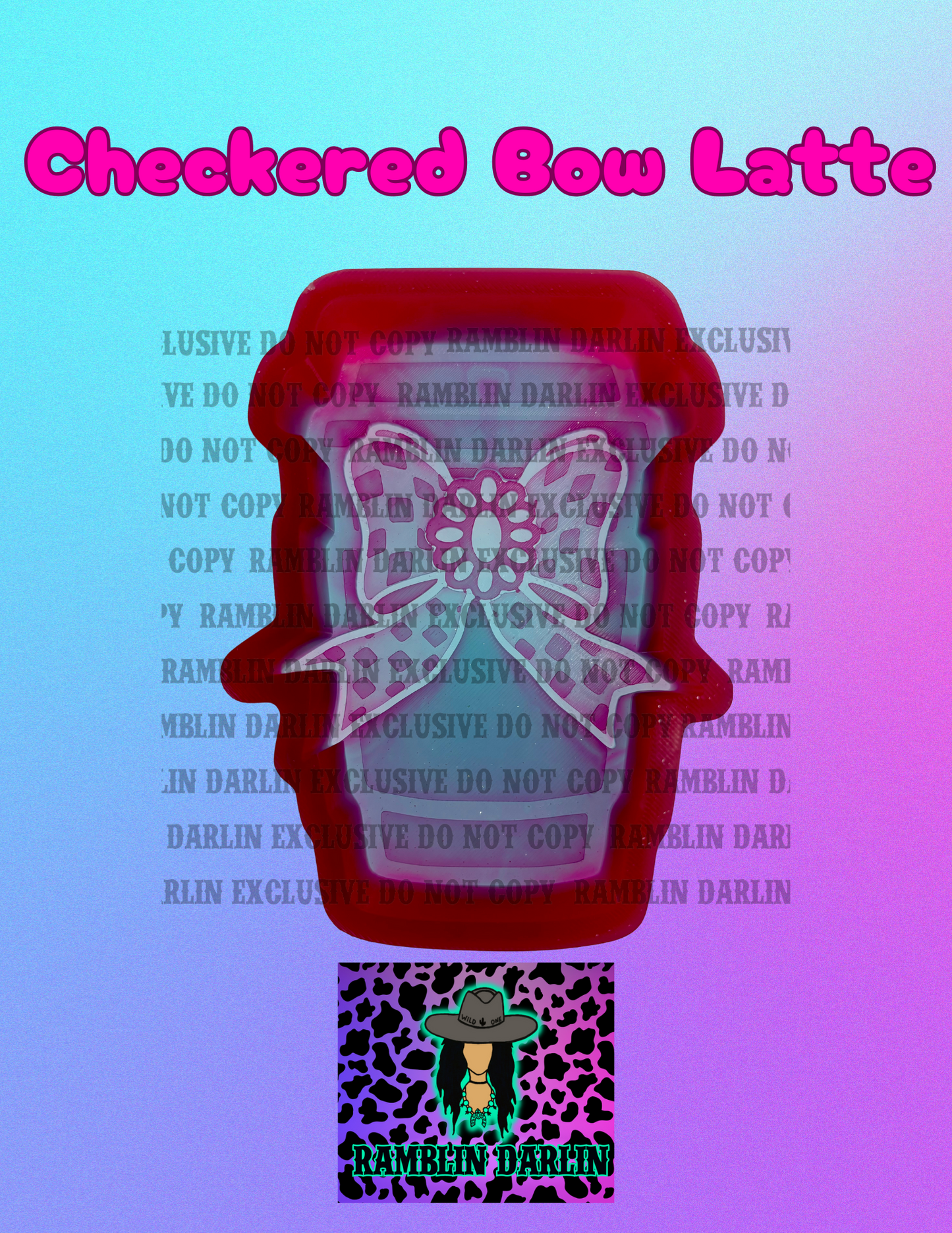 Checkered Bow Latte Mold