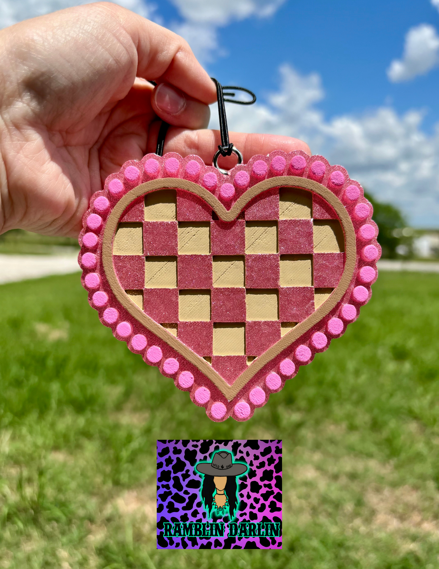 Checkered Heart Jewelry Mold ©️