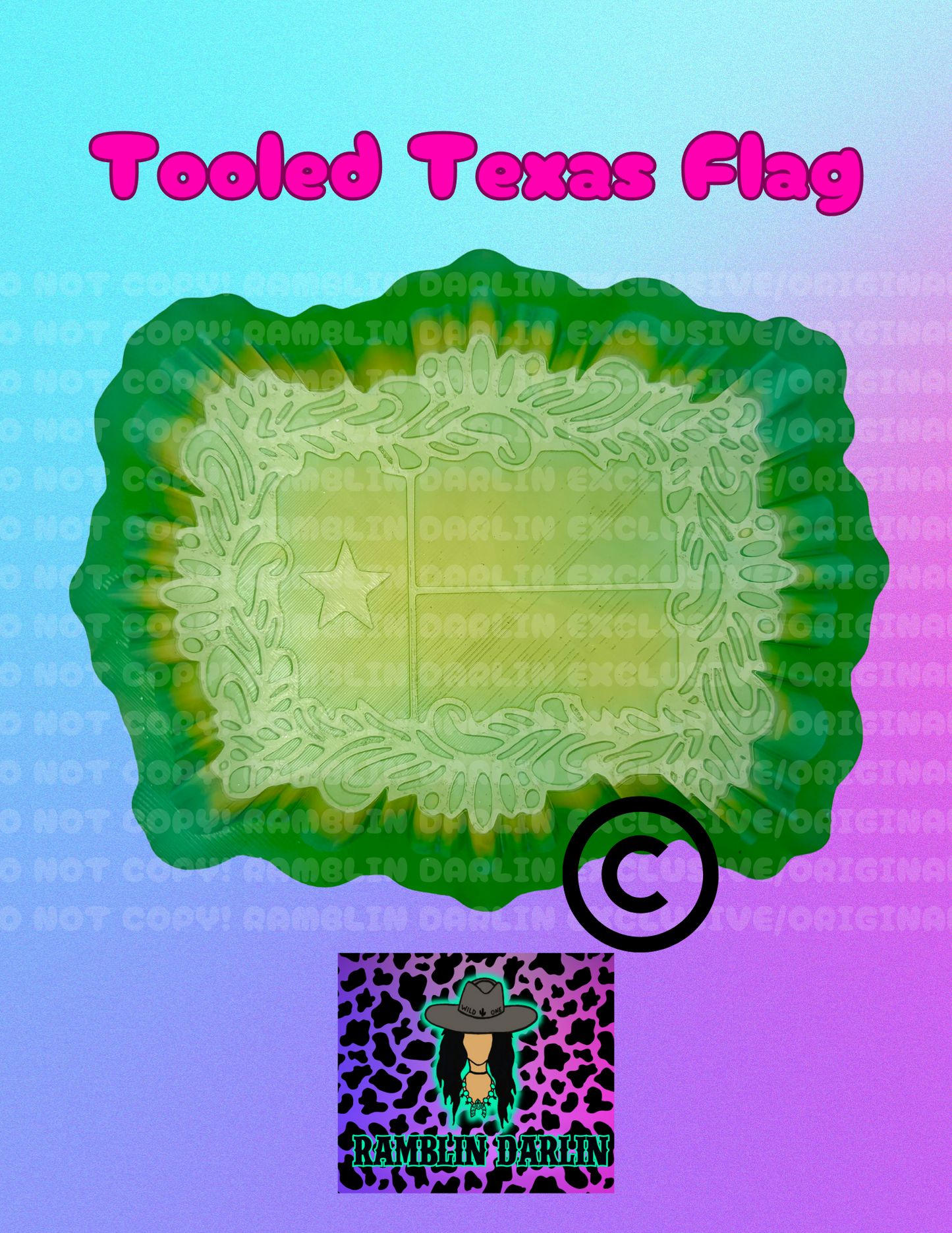 Tooled Texas Flag Mold ©️