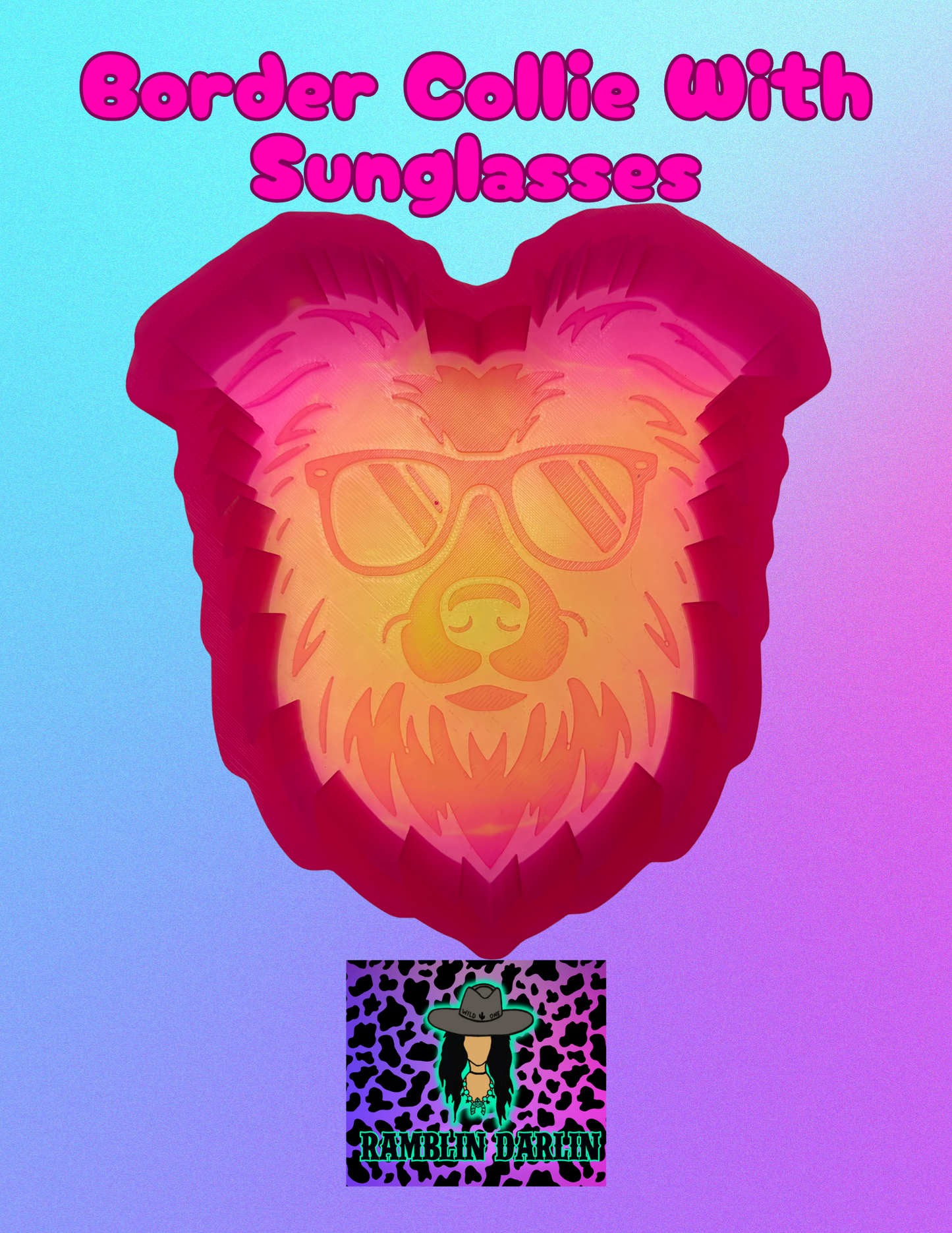 Border Collie with Sunglasses Mold