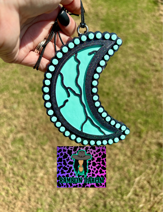 Turquoise Crescent Moon Jewel Mold ©️