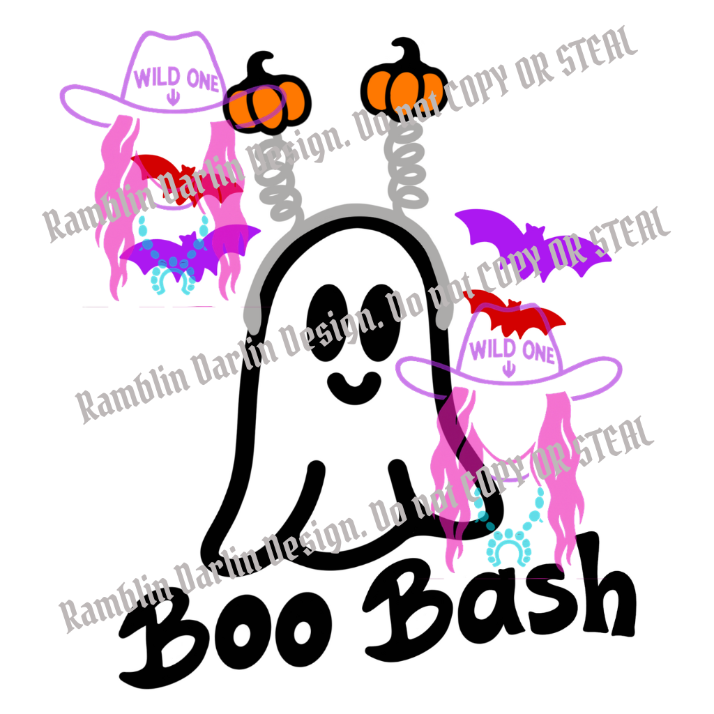 Boo Bash Ghost PNG file (download will not be in color)