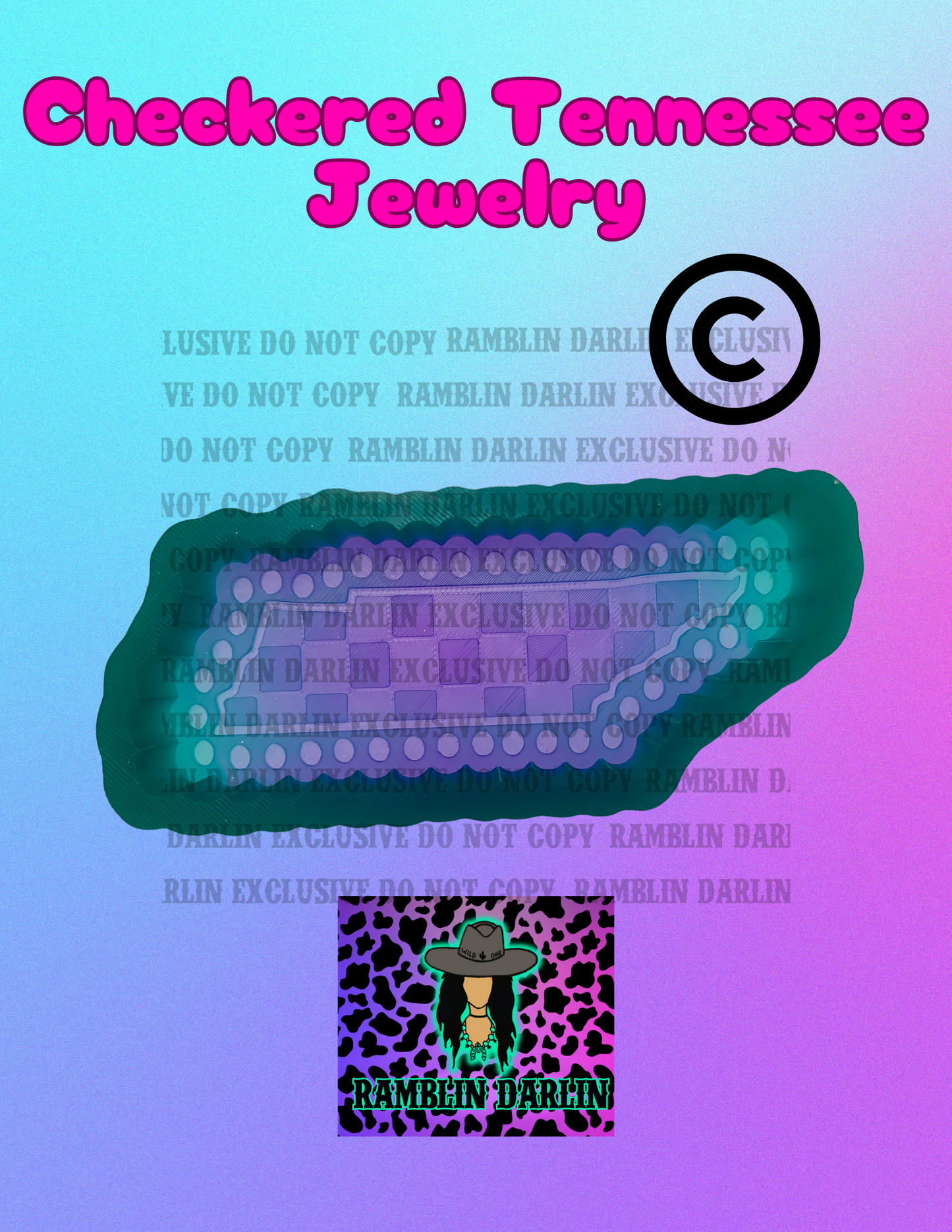 Checkered Tennessee Jewelry Mold ©️