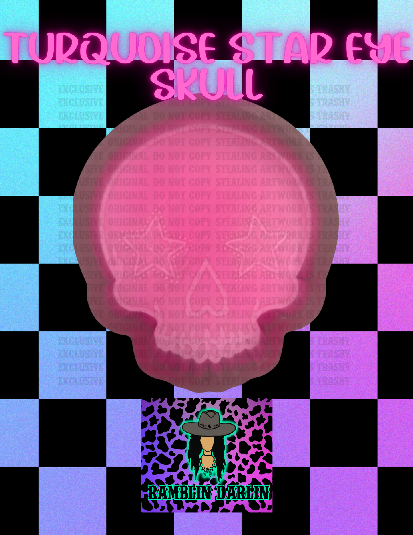 Turquoise Star Eye Skull Mold
