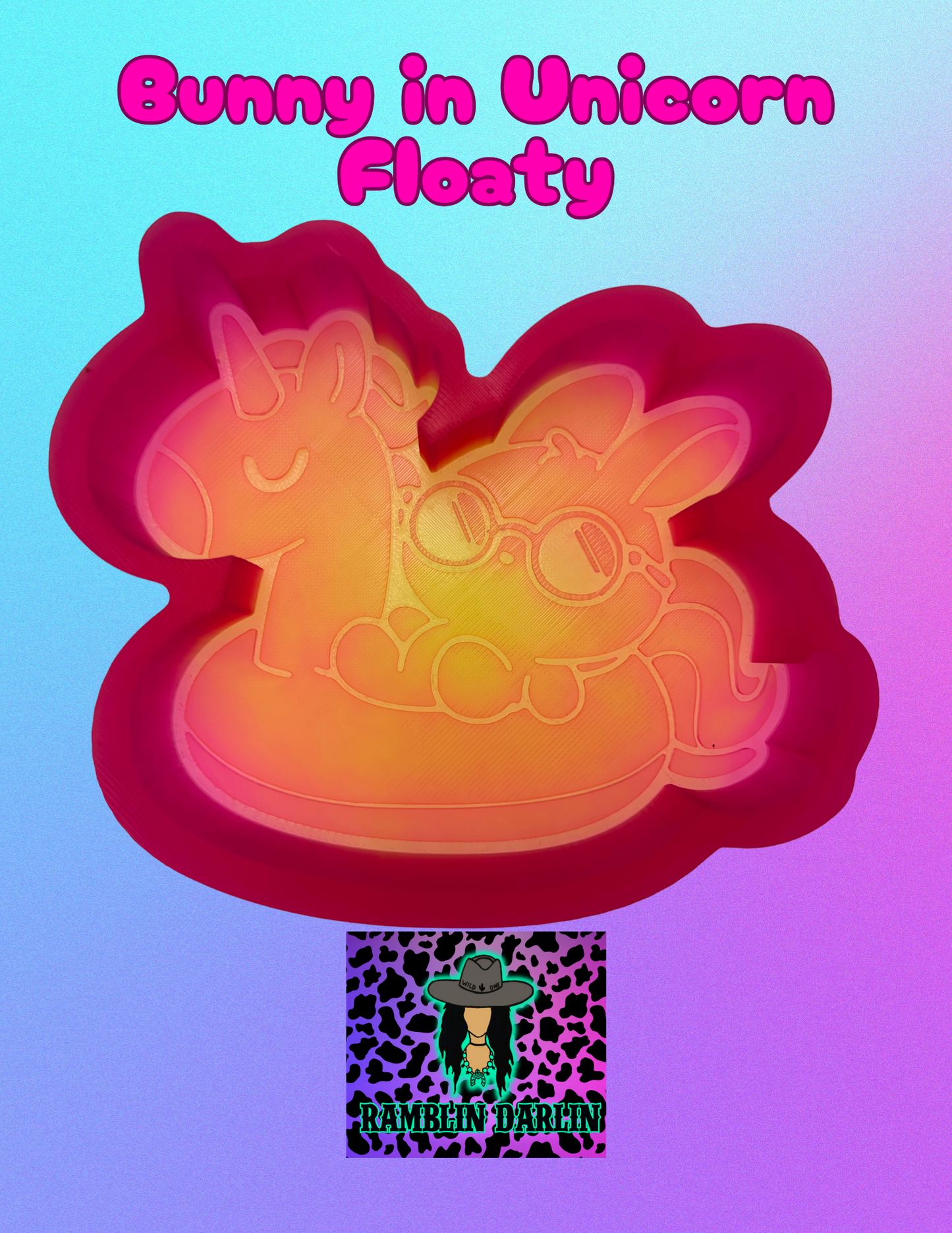 Bunny in Unicorn Floaty Mold