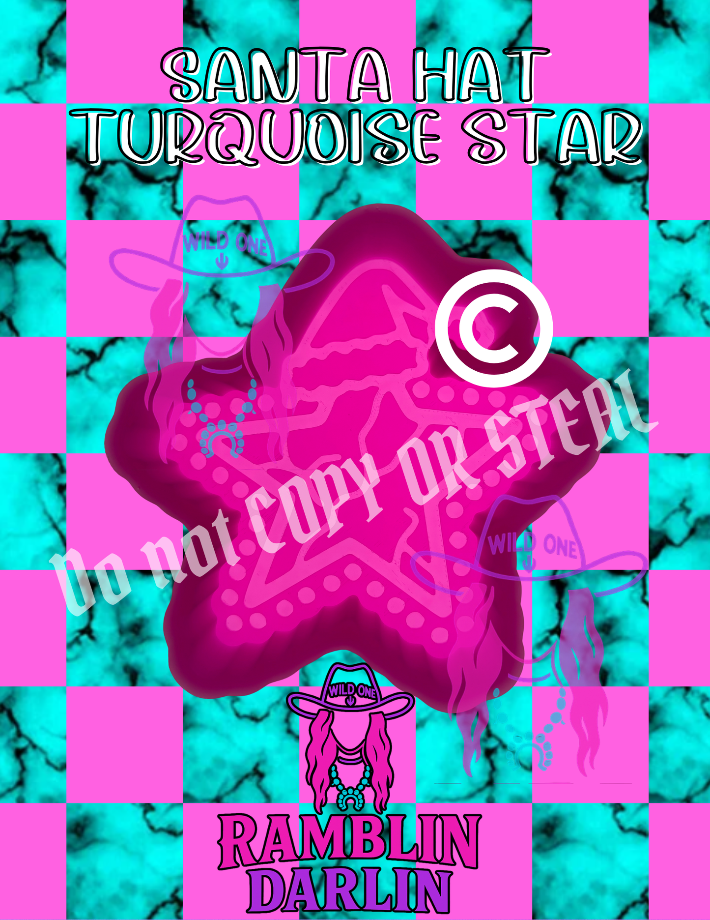 Santa Hat Turquoise Star Mold ©️