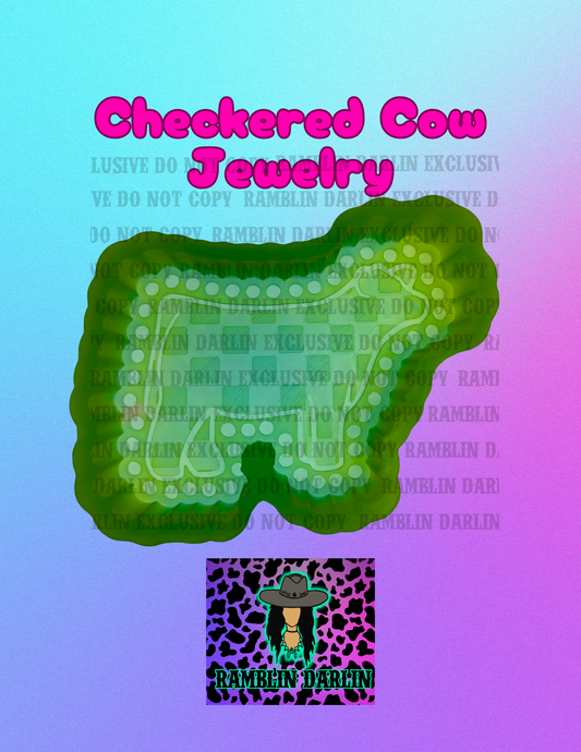 Checkered Cow Jewelry Mold ©️