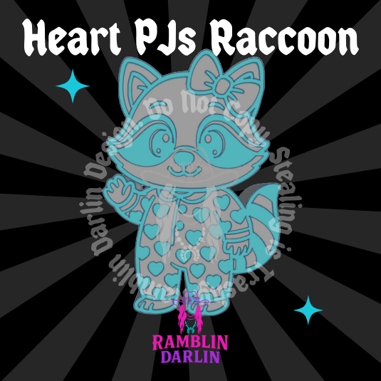 Heart PJs Raccoon Mold