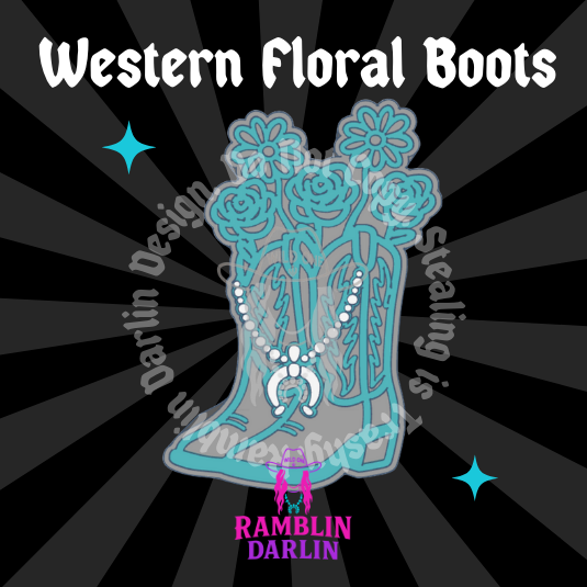 Western Floral Boots Mold