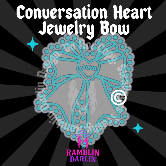 Conversation Heart Jewelry Bow Mold ©️