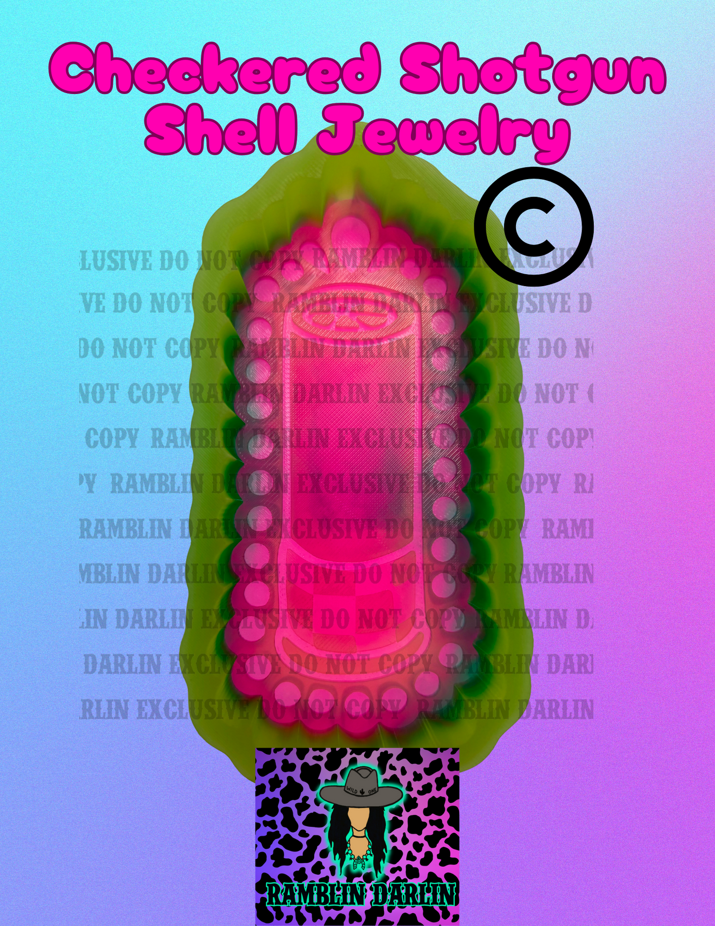 Checkered Shotgun Shell Jewelry Mold ©️