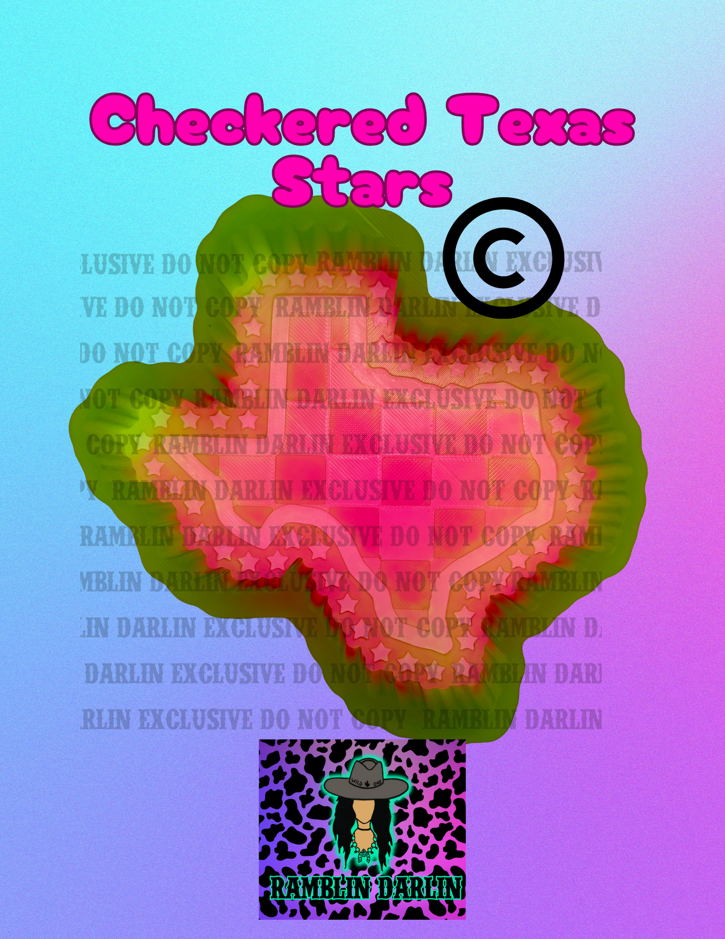 Checkered Texas Stars Mold ©️