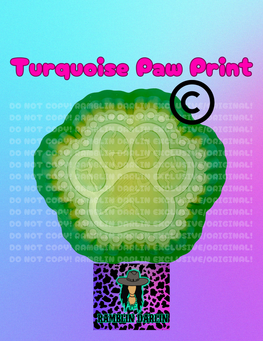 Turquoise Paw Print Mold ©️