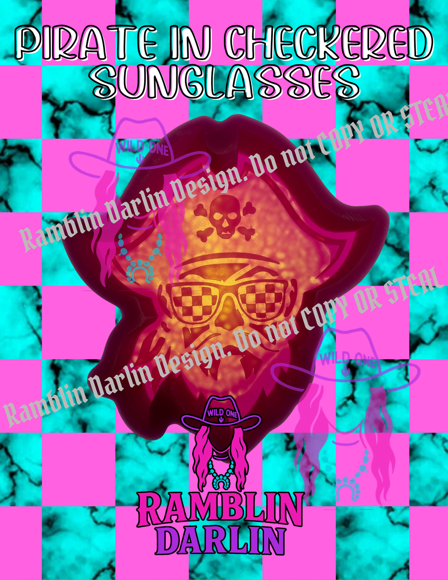Pirate in Checkered Sunglasses Mold