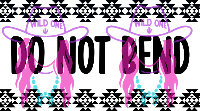 Do Not Bend Aztec Print 2.25"x 1.25" Thermal Label (qty 100)