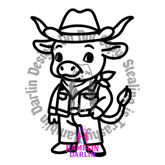 Cowboy Longhorn PNG file