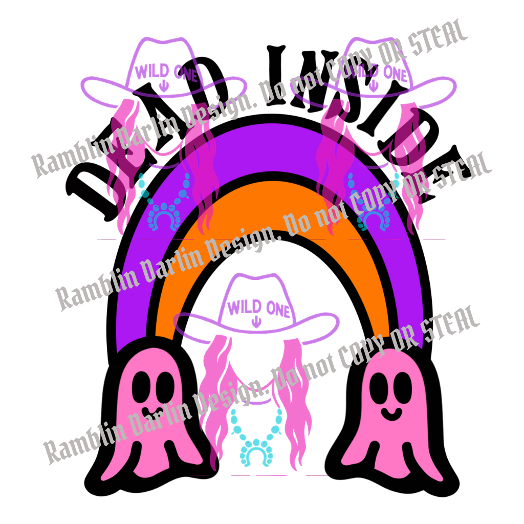 Dead Inside Ghost Rainbow PNG file (download will not be in color)