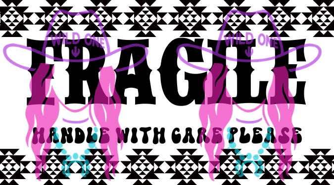 Fragile Handle With Care Please Aztec 2.25"x 1.25" Thermal Label (qty 100)