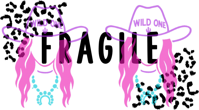 Fragile Leopard Print Borders 2.25"x 1.25" Thermal Label (qty 100)