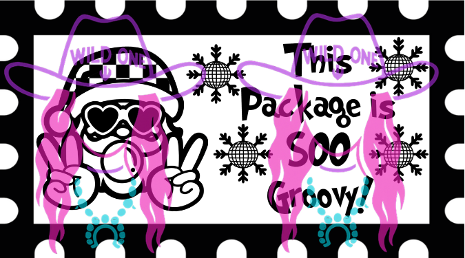 Groovy Santa PNG file For Thermal Labels (2.25" x 1.25")