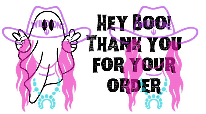 Hey Boo! Thank You For Your Order PNG file For Thermal Labels (2.25" x 1.25")