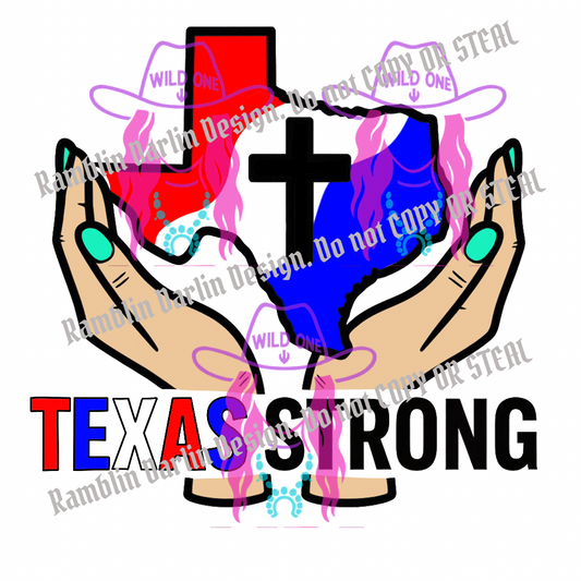 Texas Strong PNG file (colored in 1)